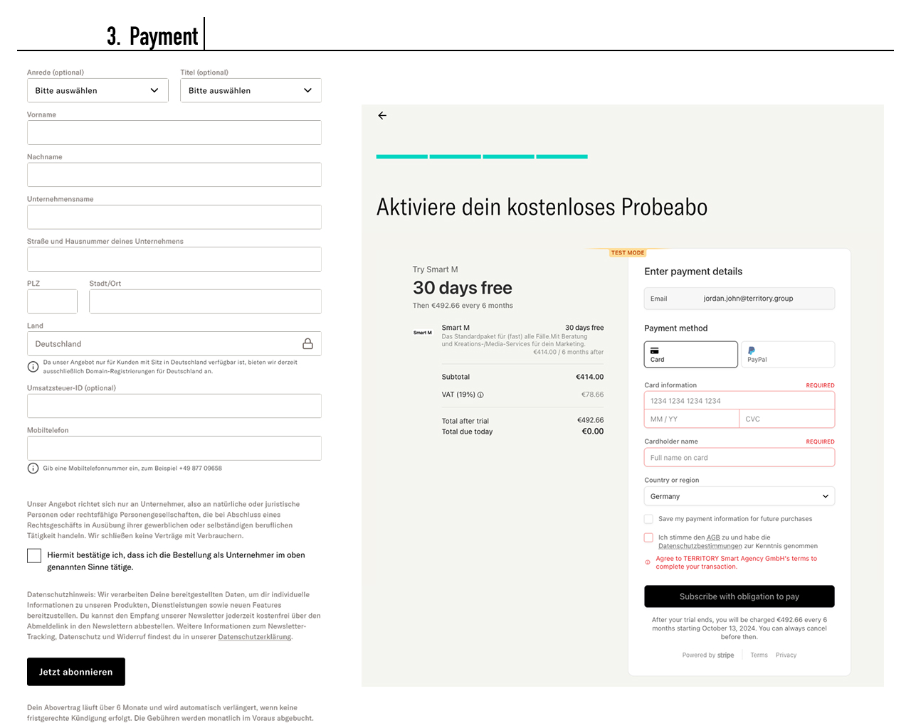 Screenshot of payment screen that appeared before users could see the product